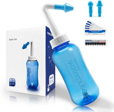 HASTHIP Neti Pots for Sinus Rinse Bottle Nose Wash Cleaner Pressure Rinse Nasal Manual Nasal Aspirator(Blue)