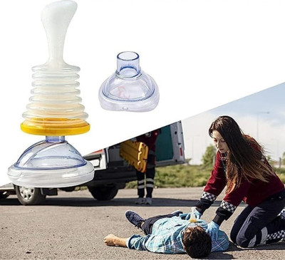 GEUTIERL Manual Resuscitator Pump with Face Mask for First Aid and Emergency Use Manual Nasal Aspirator(White)