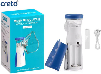 CRETO JSL-W302 Handheld Mesh Nebulizer Portable Machine for Adults/Kids Nebulizer(White, Blue)