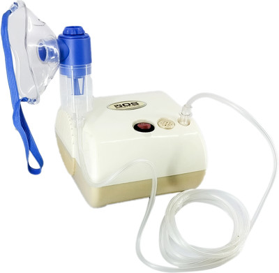 Bos Medicare Surgical Piston Compressor Nebulizer with Complete Nebulizer Kit & Child and Adult Masks Nebulizer(White & Cream)