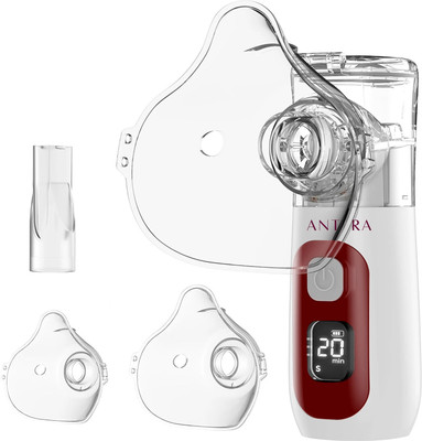 AGEasy Mesh Nebulizer, LED Display, Silent Portable, Includes Masks, Rechargeable Nebulizer(White)