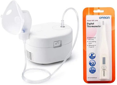 OMRON NEBULIZER WITH MC246 THERMOMETER Nebulizer(White)