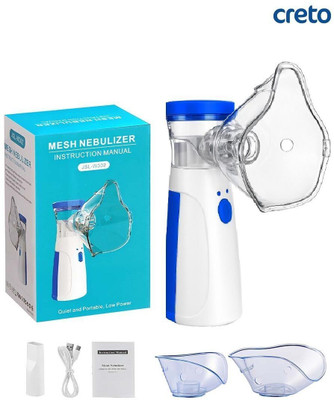 CRETO JSL-4W302 Mesh Nebulizer for Kids & Adults, Handheld Device Mesh Nebulizer(White, Blue)