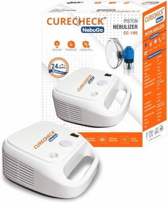 curecheck NebuGo Compact and Low Noice Compressor Machine for Child and Adult with Mask Nebulizer(White)