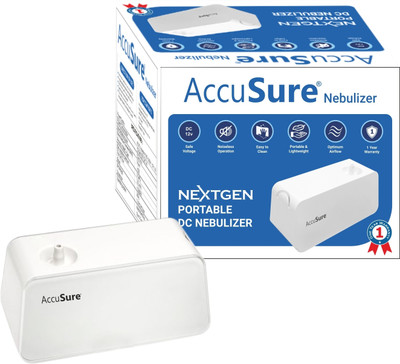 AccuSure DC Portable And Lightweight With Mask Kit For Adult & Kids Nebulizer(White)