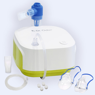 Dr. Odin ONG101 Piston Compressor Nebulizer Complete Kit with Child and Adult Mask Nebulizer(White, Green)