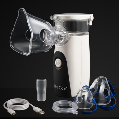 Dr. Odin OMN102 Portable Mesh Nebulizer Machine Rechargeable with 8ml Medication Capacity Nebulizer(White, Grey)