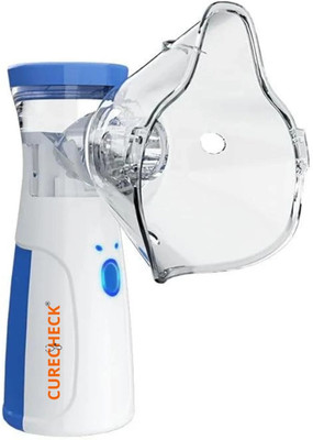 curecheck Portable Mesh Nebulizer for Adults & Kids [RECHARGEABLE] Nebulizer(White/Blue)