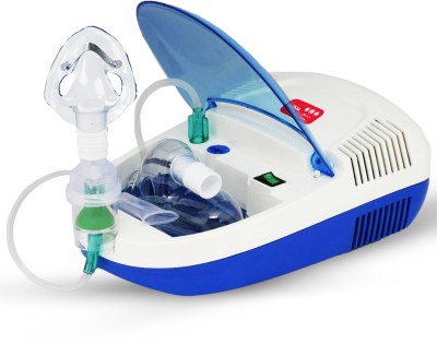 AGEasy Low Sound Compartment Compressor Machine Kit with MouthPiece, Child & Adult Mask Nebulizer(Blue & White)