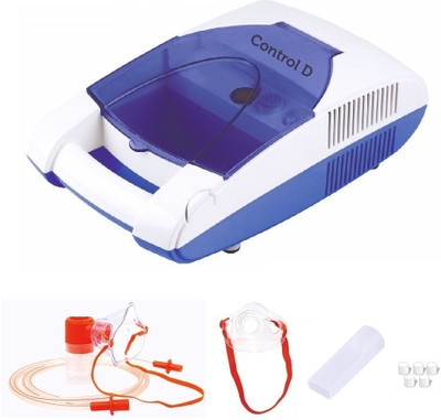 Control D Premium Compressor Complete Kit with Mouth Piece, Child and Adult Masks Nebulizer(Blue, White)