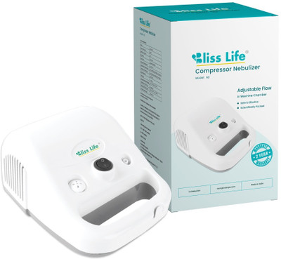 BLISS LIFE N2 LOW NOISE COMPRESSOR NEBULIZER MACHINE WITH CHILD AND ADULT KIT Nebulizer(Whilte)