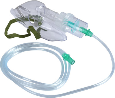 MediVedha Nebulizer Mask Kit Adult Mask Air Tube Nebulizer Mask Kit with Air Tube Pipe Set Nebulizer(White)
