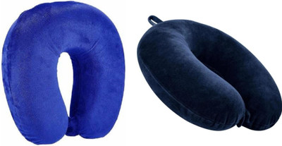 Jounwal Fibre U-Shaped Soft Travelling Multipurpose Neck Pillow(Dark Blue, Nevi Blue)