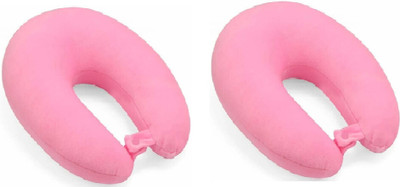 Everyonic U-Shape Velvet Supercomfy and Soft Travel Neck Support Rest Pillow Neck Pillow(Pack of 2 Light Pink)