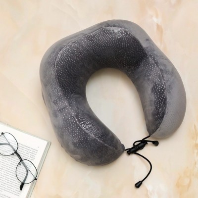 The Procure Store Glittery Velvet Neck Pillow- Grey Neck Pillow(Grey)