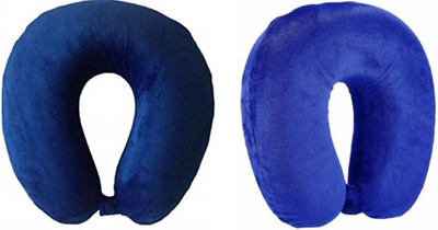 Jounwal Fibre U-Shaped Soft Travelling Multipurpose Neck Pillow(Blue, Dark Blue)