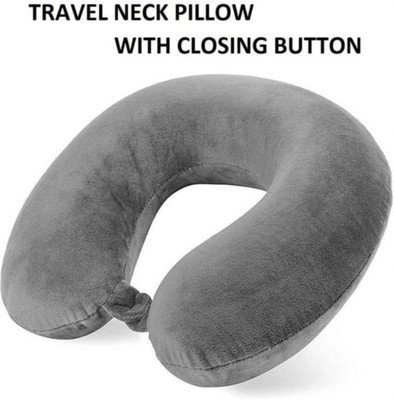 Everyonic Unisex U-Shaped Micro Fibre Soft Cushions Neck Pillow With Eye Shade Neck Pillow & Eye Shade(Light Grey)