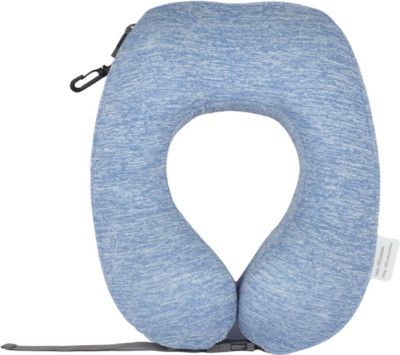 CUSHY Travel Neck Pillow with 360-Degree Head Support - Soft Pillow for Sleeping Rest Head Cover(Blue)