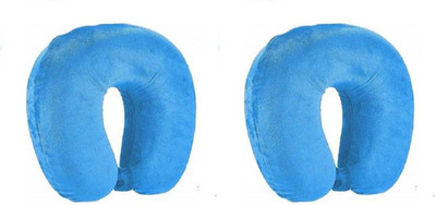 Jounwal Fibre U-Shaped Soft Travelling Multipurpose Neck Pillow(Light Blue, Light Blue)