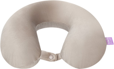 VIAGGI U Shape Round Memory Foam Soft Travel Neck Pillow Neck Pillow(Light Grey)