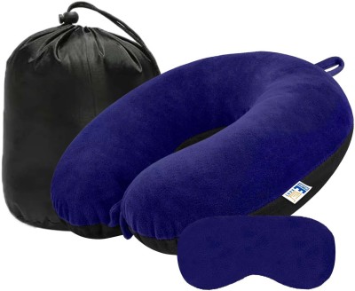 Shoppingekart Neck Pillow Neck Pillow(Navy Blue & Black With Eye Mask & Bag)