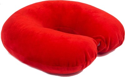 Juzzii Velvet Unisex U-Shaped Pure Micro Fiber Soft Cushions Neck Rest Pillow for Travel, Car, Train, Flight, Bus (Red) Neck Pillow(Red)