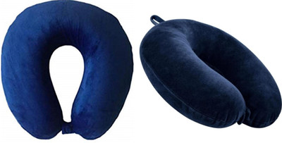 Jounwal Fibre U-Shaped Soft Travelling Multipurpose Neck Pillow(Blue, Nevi Blue)