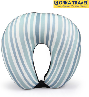 ORKA Travel Digital Printed Spandex With Micro Beads Travel U Neck Pillow(Linear Theme)