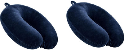Jounwal U-Shape Velvet Supercomfy and Soft Travel Neck Support Rest Pillow Neck Pillow(Pack of 2 Navy Blue)