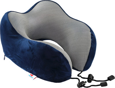 PRIME PICK Neck Support Foam Pillow – Travel Cushion | Blue | Ergonomic & Lightweight Eye Shade(Blue)