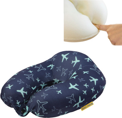 ORKA Travel Memory Foam Spandex Digital Printed High Back U Neck Pillow(Aeroplane Theme)