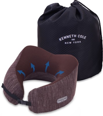 Kenneth Cole Unisex U-Shaped Neck Pillow – Adjustable & Ergonomic Design Travel Pillow Neck Pillow(Brown)