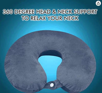 Jounwal eye mask U-Shaped Micro Fiber Soft Cushions Neck Pillow Neck Pillow & Eye Shade(Dark Grey)