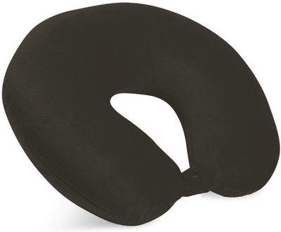 TURIYA Velvet U Shape Micro Fiber Neck Rest Comfortable Travel Neck Pillow - Black_N1 Neck Pillow(Black)