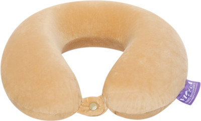 VIAGGI U Shape Round Memory Foam Soft Travel Neck Pillow Neck Pillow(Coffee)