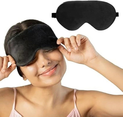 Maanisha Enterprises Eye Mask For Traveling, Sleeping With Blind Fold For Smooth & Comfortable Sleep Eye Shade(Black)