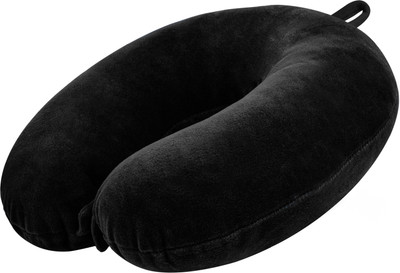 o&t U-Shaped Micro Fibre Travelling Neck Pillow Multipurpose Neck Support, Headrest Neck Pillow(Black)