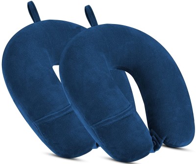 Zexsazone U-Shape Traveling Neck Pillow Multipurpose headrest Rest with Eye mask Neck Pillow & Eye Shade(Blue)
