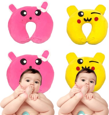 Varnar Baby Head Support Pillow Microfibre Toons & Characters Baby Pillow Neck Pillow(Pink Doll, Yellow Pikachu)