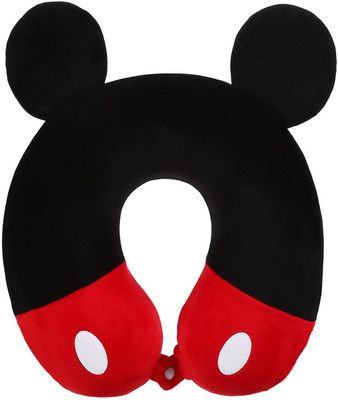 Juzzii Cute Cartoon Micky U Shape Micro Fiber Button Neck Rest Neck Pillow Neck Pillow(Black)