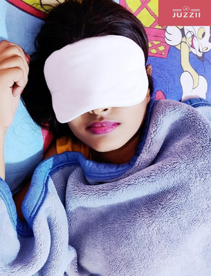 Juzzii Velvet Super Soft Blindfold Sleeping Eye Mask for Men Women Girl Boy - White Eye Shade(White)