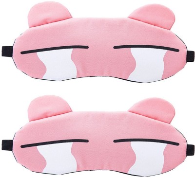 Varnar Super Soft Cute Cartoon Sleeping Eye Mask for Men Women Girl Boy M No.141 Pack-2 Eye Shade(Pink Tear Eye)