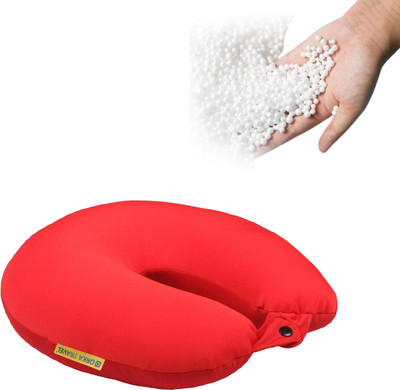 ORKA Premium Memory Foam U Neck Pillow Neck Pillow(Red)
