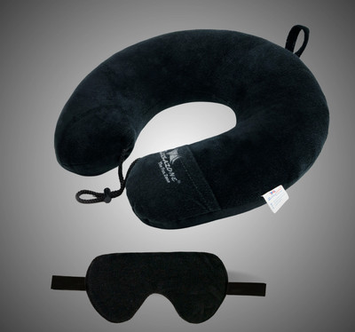 Zexsazone U-Shape Neck Rest Pillow Travelling headrest, Multipurpose with Eye mask Neck Pillow(Black)