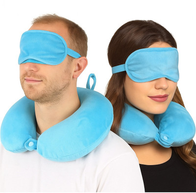 CALYWORK NP_SKYBLUE_COMBO_./EYE_MASK Neck Pillow(SKY BLUE)