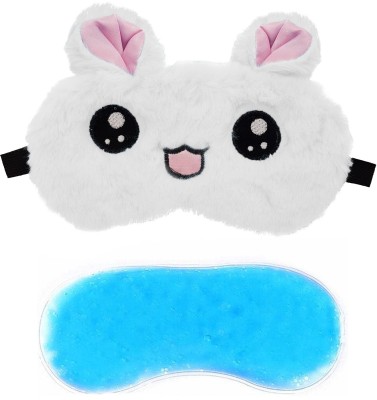 Jenna Fur Kitty White Gel Sleeping Eye Mask for Insomnia, Meditation, Puffy Eyes and Dark Circles Eye Shade(White, Pink)