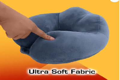 Everyonic Fibre U-Shaped Soft Travelling Multipurpose Neck Pillow & Eye Shade(Dark Grey)