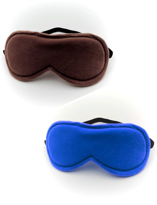 PRASJAL Re-designed Shape || Pack Of 02 || Ultra Soft || Premium Quality Luxury - Eye Shade(Dark Brown &, Blue)