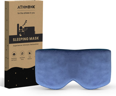 Athmonk Extra-Wide Eye Mask For Sleeping With Velcro Strap Eye Shade(Blue)