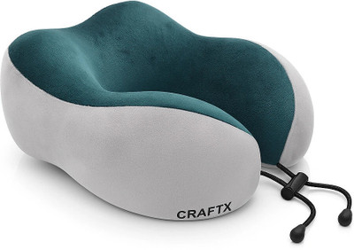 craftx Memory Foam Travel Neck Pillow – Ultimate Comfort & Support for Every Journey Neck Pillow(Grey, Green)